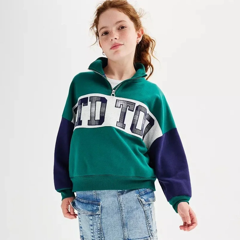 Limited Too Colorblock Fleece Pullover Sweatshirt Girls Size Medium (10) NWT